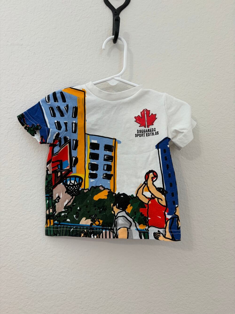 Dsquared2 Shirt Size 9 Months Cotton Top Colorful Streetwear Casual Designer